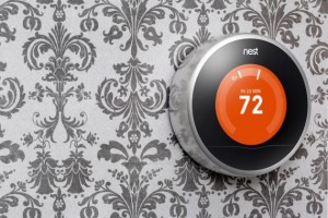 The Nest Thermostat blends into its surroundings.